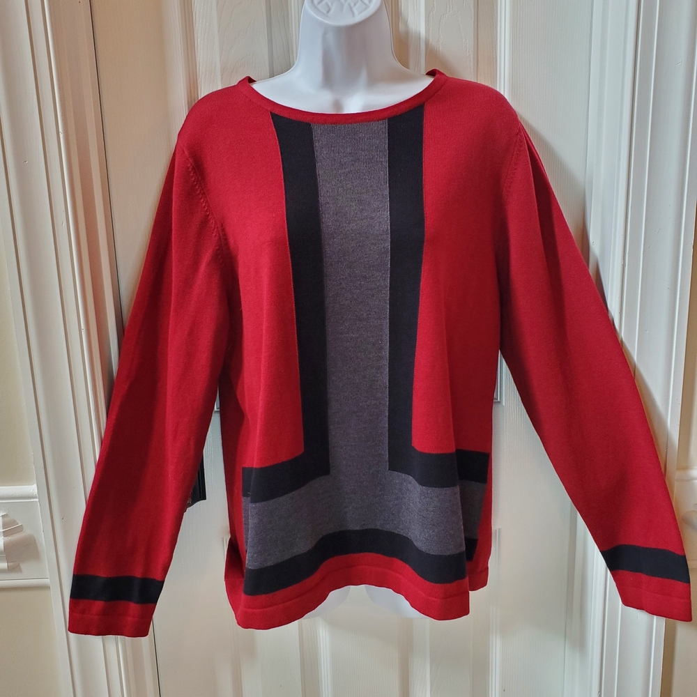 Talbots - Modernist- Color Block - Knit Sweater - Officecore